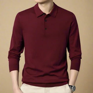 Polo Sweater | Casual Knitted Long Sleeve Polo for Men