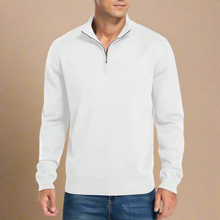 Half Zip Jumper | Casual Modern Fine Knit Half Zip Funnel Neck for Men