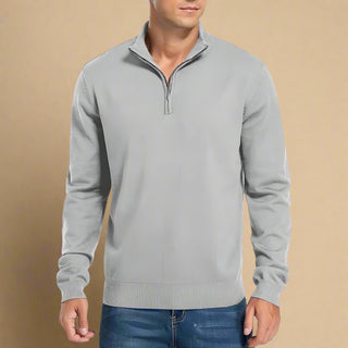 Half Zip Jumper | Casual Modern Fine Knit Half Zip Funnel Neck for Men