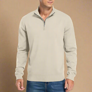 Half Zip Jumper | Casual Modern Fine Knit Half Zip Funnel Neck for Men