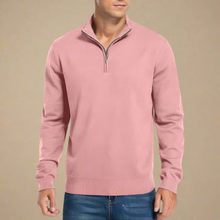 Half Zip Jumper | Casual Modern Fine Knit Half Zip Funnel Neck for Men