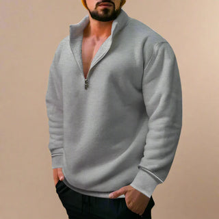 Half Zip Jumper | Casual Muscle Fit Fleece Sweatshirt with Zip for Men