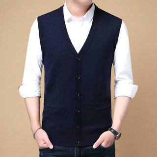 Cardigan | Business Casual Spencer Cardigan with Buttons and Pockets for Men