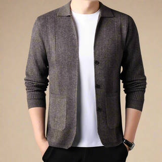 Ganti Cardigan | Men's Casual Chic Knitted Cardigan with Buttons and Folded Collar