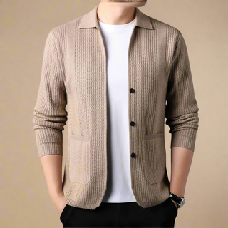 Ganti Cardigan | Men's Casual Chic Knitted Cardigan with Buttons and Folded Collar