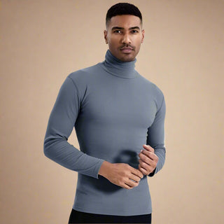 Turtleneck | Mens Casual Thin Warm Jumper with Stretch