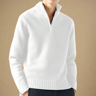 Half Zip Jumper | Casual Knit Half Zip Funnel Neck for Men