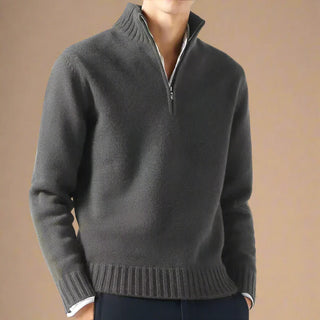 Half Zip Jumper | Casual Knit Half Zip Funnel Neck for Men