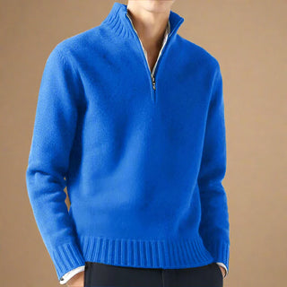 Half Zip Jumper | Casual Knit Half Zip Funnel Neck for Men