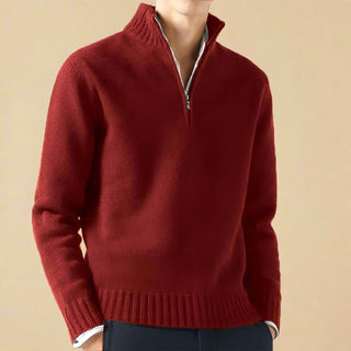 Half Zip Jumper | Casual Knit Half Zip Funnel Neck for Men