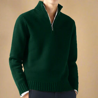 Half Zip Jumper | Casual Knit Half Zip Funnel Neck for Men