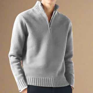 Half Zip Jumper | Casual Knit Half Zip Funnel Neck for Men