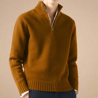 Half Zip Jumper | Casual Knit Half Zip Funnel Neck for Men