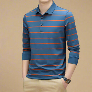 Polo Sweater | Casual Striped Polo for Men