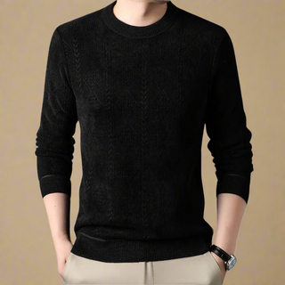 Ganti Jumper | Men's Casual fleece-lined cable sweater with crew neck