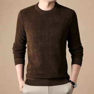 Ganti Jumper | Men's Casual fleece-lined cable sweater with crew neck