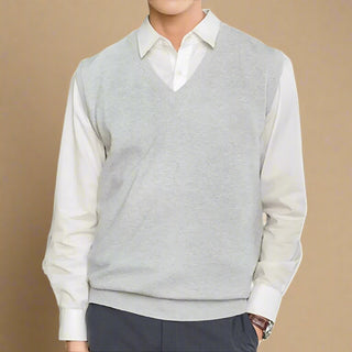 Spencer | Business Casual Knitted Sleeveless V-Neck Jumper for Men