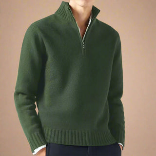 Half Zip Jumper | Business Casual Fine Knit Half Zip Funnel Neck for Men