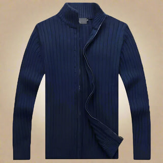 Ganti Zip Cardigan | Men's Business Casual Cable Knit Cardigan with Zip and Collar