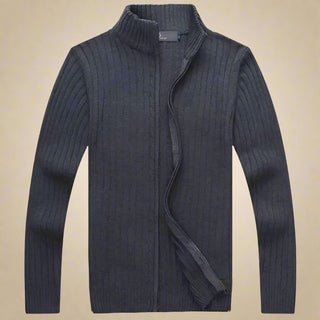 Ganti Zip Cardigan | Men's Business Casual Cable Knit Cardigan with Zip and Collar