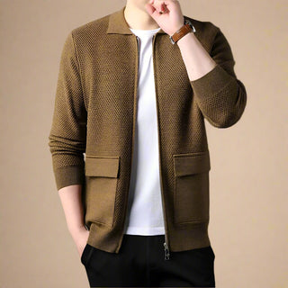 Ganti Zip Cardigan | Men's Smart Casual Cardigan with Zip and Folded Collar