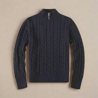 Half Zip Jumper | Luxury Knit Half Zip Funnel Neck for Men