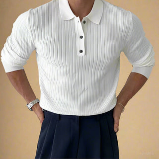 Polo Sweater | Luxurious Cable Knit Polo with Buttons for Men