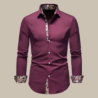 Eto Blouse | Stylish men's shirt with floral inner print