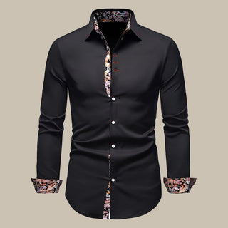 Eto Blouse | Stylish men's shirt with floral inner print