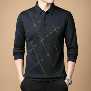 Polo Sweater | Modern Casual Long Sleeve Polo for Men