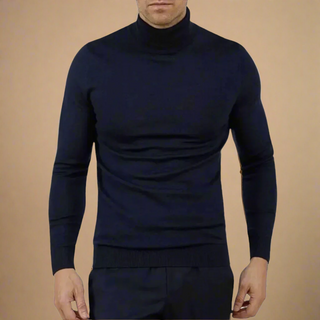 Turtleneck | Mens Modern Warm Knitted Cable Jumper