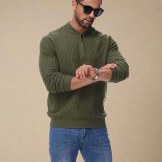 Half Zip Jumper | Modern Sturdy Jumper with Bomber Collar and Zip for Men