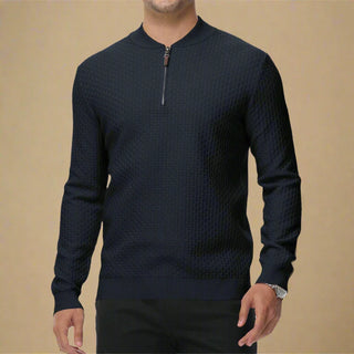 Half Zip Jumper | Modern Sturdy Jumper with Bomber Collar and Zip for Men