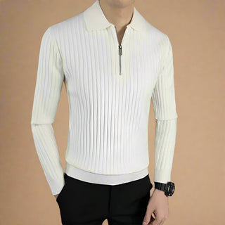 Polo Sweater | Modern Cable Knit Polo for Men