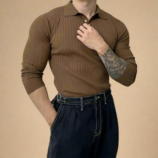 Polo Sweater | Muscle Fit Knitted Polo for Men