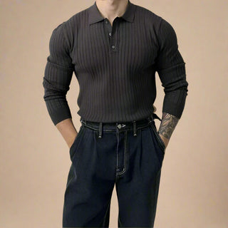 Polo Sweater | Muscle Fit Knitted Polo for Men