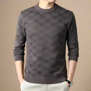 Ganti Jumper | Men's Business casual smart sweater with pattern and crew neck