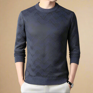 Ganti Jumper | Men's Business casual smart sweater with pattern and crew neck