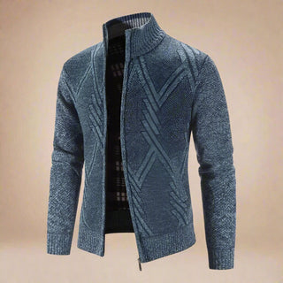 Ganti Zip Cardigan | Men's Smart Casual Wool Nordic Jacket with Zip and Collar