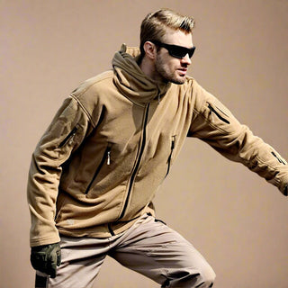 Ganti Fleece Jacket | Men's Military Style Outdoor Warm Fleece Jacket with Zip