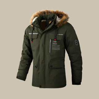 Peak Parka | Long Waterproof Parka Winter Coat for Men with Fur Collar and Fleece Lining