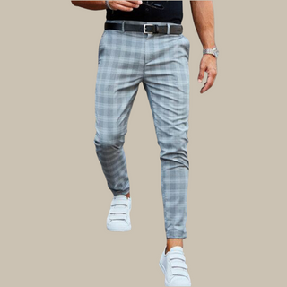 Ganti Premium Trousers | Modern plaid Slim-Fit men's trousers with pockets