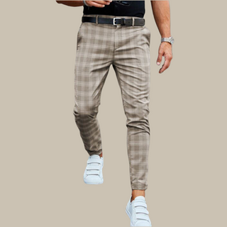 Ganti Premium Trousers | Modern plaid Slim-Fit men's trousers with pockets