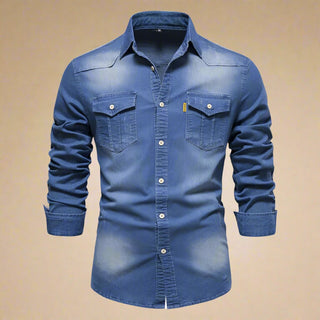 Ganti RAW Denim Shirt | Men's Stylish stretch denim shirt with long sleeves