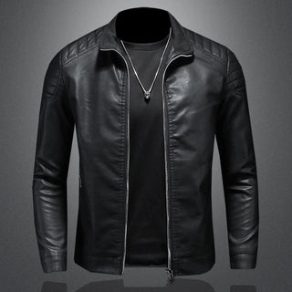 Valenzo Leather Jacket | Premium PU Leather Biker Style Jacket for Men