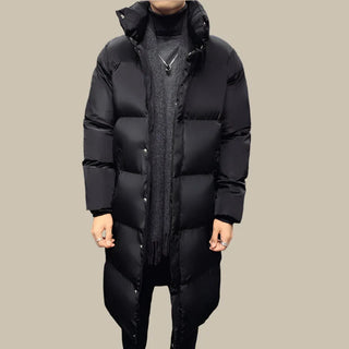 Ganti Parka | Stylish black long puffer winter coat for men