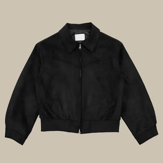 David Suede Jacket | Retro suede jacket with collar for men