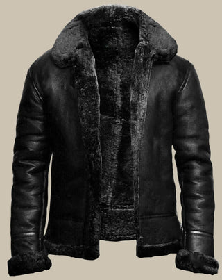 Maximilian Winter Coat | Retro Leather Winter Jacket for Men with Fleece Lining and Collar