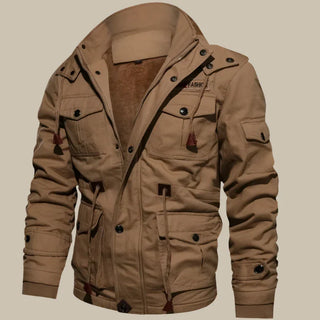 Iron Men's Winter Coat | Quilted Waterproof Fleece Winter Jacket with Collar