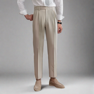 Capri High Waist Pants | Stylish Men's Pleated Trousers